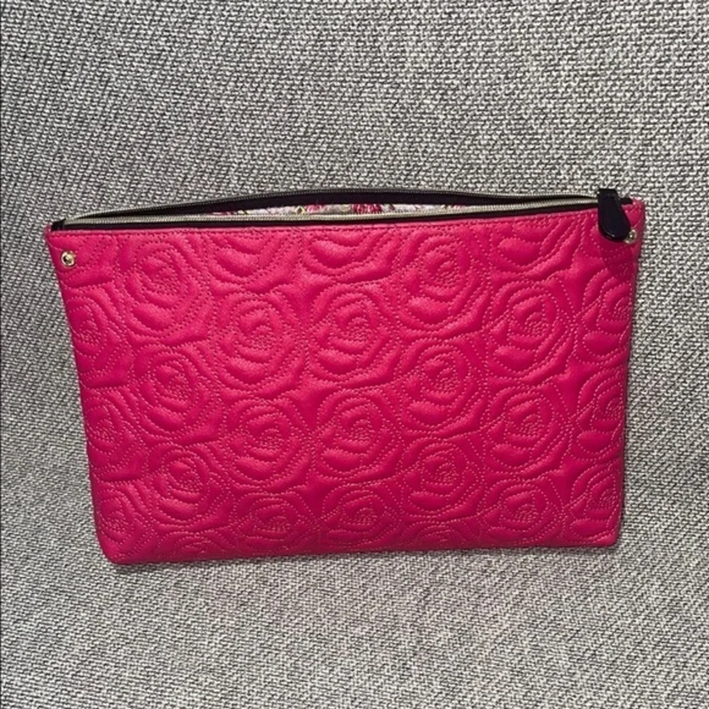 Betsey Johnson Pink Floral Embossed Laptop Bag